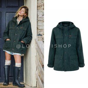 Heritage | Globe 'United by Fate' Blue Green Utility Barn Coat | Piped Seams | M